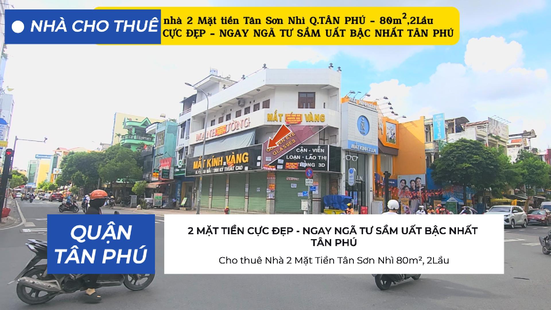 SIÊU PHẨM - Cho thuê Nhà 2 Mặt Tiền Tân Sơn Nhì 80m², 2Lầu- NGAY NGÃ TƯ - Ảnh chính